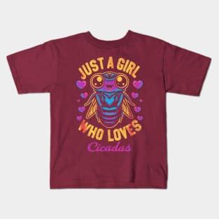 Just a girl who loves cicadas Kids T-Shirt